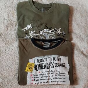 Graphic Olive Green Boys' T-Shirts - 2 Pack